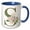 Blue/White, variant on 3drose, Green Monogram Initial S Pretty Floral and Bird, 15oz Mug