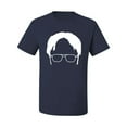 thumbnail image 2 of Wild Bobby, Office Dwight Glasses Face Silhouette Funny Schrute, Pop Culture, Men Graphic Tee, Navy, 5X-Large, 2 of 4