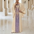 thumbnail image 4 of Uootdi Abaya Dress for Women Eid Bat Sleeve Party Dress for Women Sequins Dresses Muslim Gift Abaya Maxi Robe Moroccan Caftan, 4 of 7