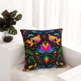 thumbnail image 5 of Wukai Mexican Flower Traditional1 Premium Polyester Fleece Pillow Covers with Hidden Zipper Closure,Luxuriously Soft and Durable-24"x24", 5 of 7