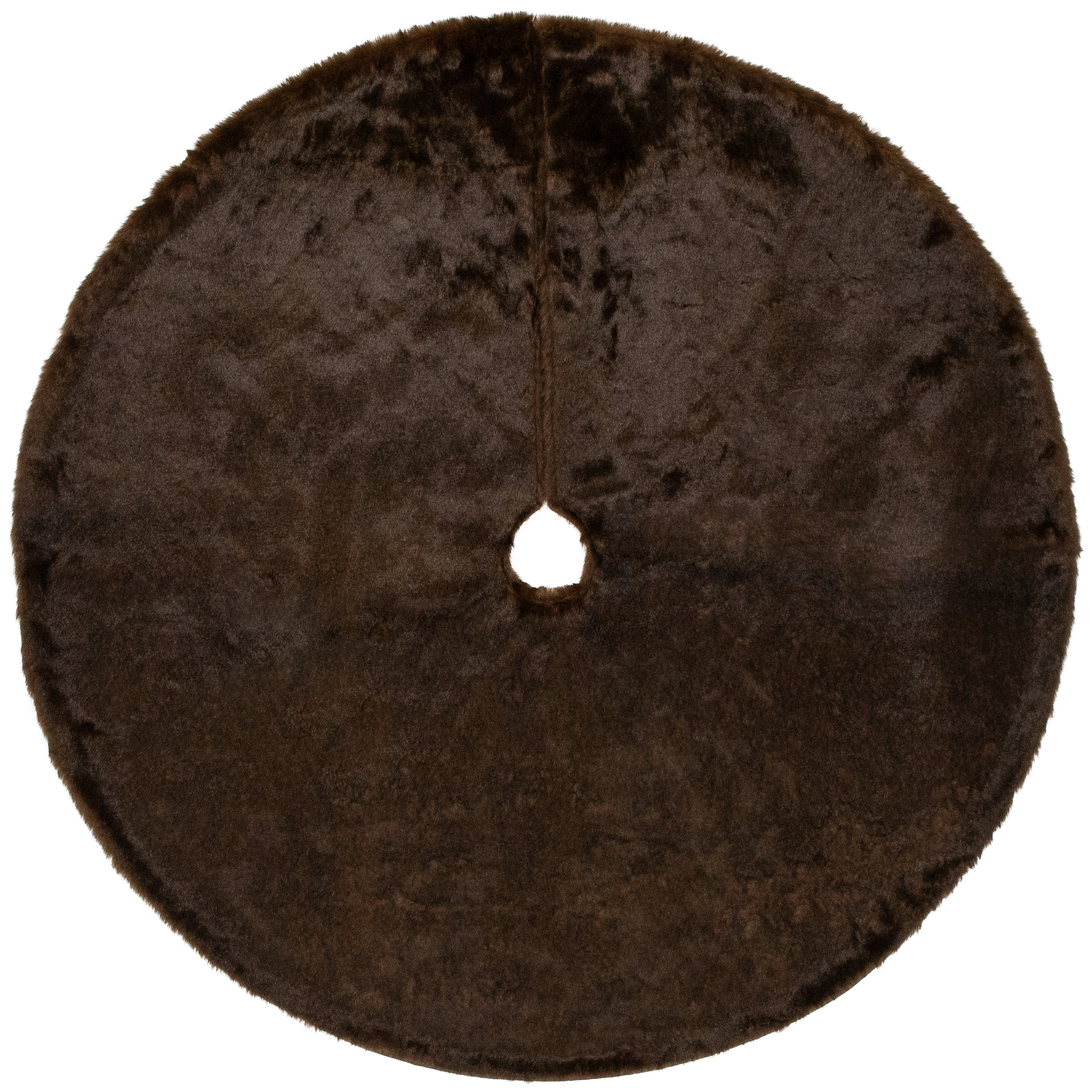 Mink Faux Fur Christmas Tree Skirt - 48" - Brown