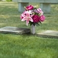 thumbnail image 4 of 20.5-inch Artificial Silk Pink Lily & Peony Mixed Cemetery Large Round Vase, for Indoor/Outdoor Use, by Mainstays, 4 of 8
