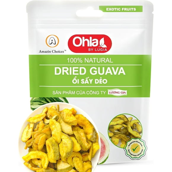 AMAZIN CHOICES Dried Guava - Gluten-Free, Vegan Snack - Non-GMO, Exotic Vietnamese Guava Slices, Snack Viet (17.63 Oz)