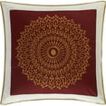 thumbnail image 2 of Nanshing Naomi 10-Piece Mandala Embroidery Comforter Set, Burgundy, Queen, 2 of 5