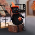 thumbnail image 4 of BNNG Black Cat Plush, 7.5 Inch Black Cat Stuffed Animals with Witch Hat, Cute Black Cat Plushie Doll, Soft Stuffed Cat Plush Hanging Ornaments for Birthday Christmas Tree Party Favor Decoration, 4 of 9
