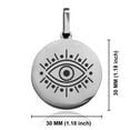 thumbnail image 2 of Stainless Steel Nazar Evil Eye Good Luck Charm Round Medallion Pendant Necklace, 2 of 3