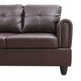 thumbnail image 2 of Ayla 97" Wide 3 Pieces Faux Letter Left Facing Sofa Set with ottoman, 2 of 4