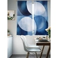 thumbnail image 4 of Abstract Circular Sheer Curtains 63 Inches Long 2 Panels White Blue Gradient Stitching Light Filtering Semi Sheer Window Curtains Drapes for Bedroom Living Room 52"x63", 4 of 7