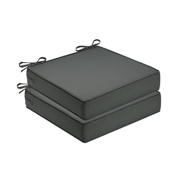 Patio Chair Cushions 22x22x4 inch Waterproof Outdoor Seat Cushions for Patio Furniture,Garden Sofa Couch Chair Pads with Straps,Set of 2