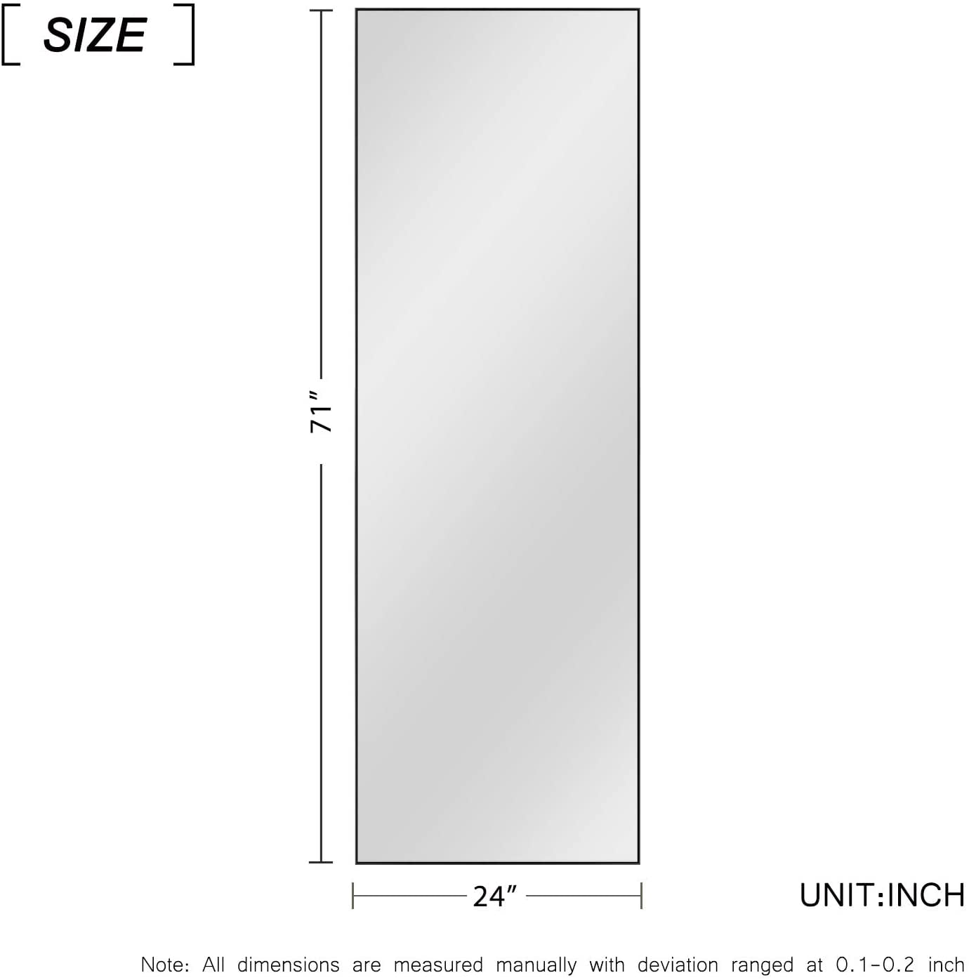 0.9 " x 71 " Black Modern simplicity Modern simplicity Floor Mirror 1