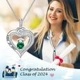 thumbnail image 2 of Graduation Gifts for Her 2024, S925 Sterling Silver Birthstone Necklace Engraved Class of 2024 Inspirational Graduation Necklaces High School College Graduation Gifts for Her 2024, 2 of 2