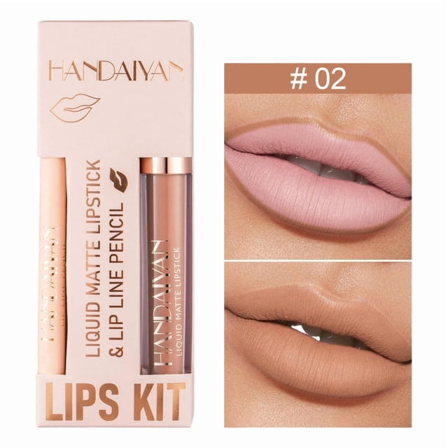 12-color Matte Lip Liner And Lip Gloss Combo