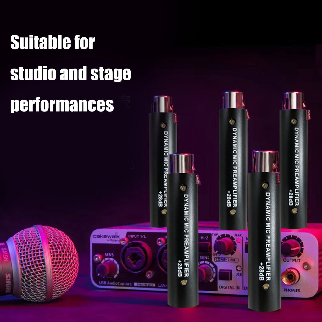 Zeiwohndc HD1 Dynamic Mic Preamplifier 20Hz-20KHz Frequency with 28dB Increase 135Ω