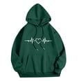 thumbnail image 2 of Womens Fashion Hoodies Sweatshirts with Pocket Long Sleeve Printed Casual Loose Crew Neck Hooded Sweatshirts Comfy Trendy Pullover Tops Green#01 M, 2 of 4