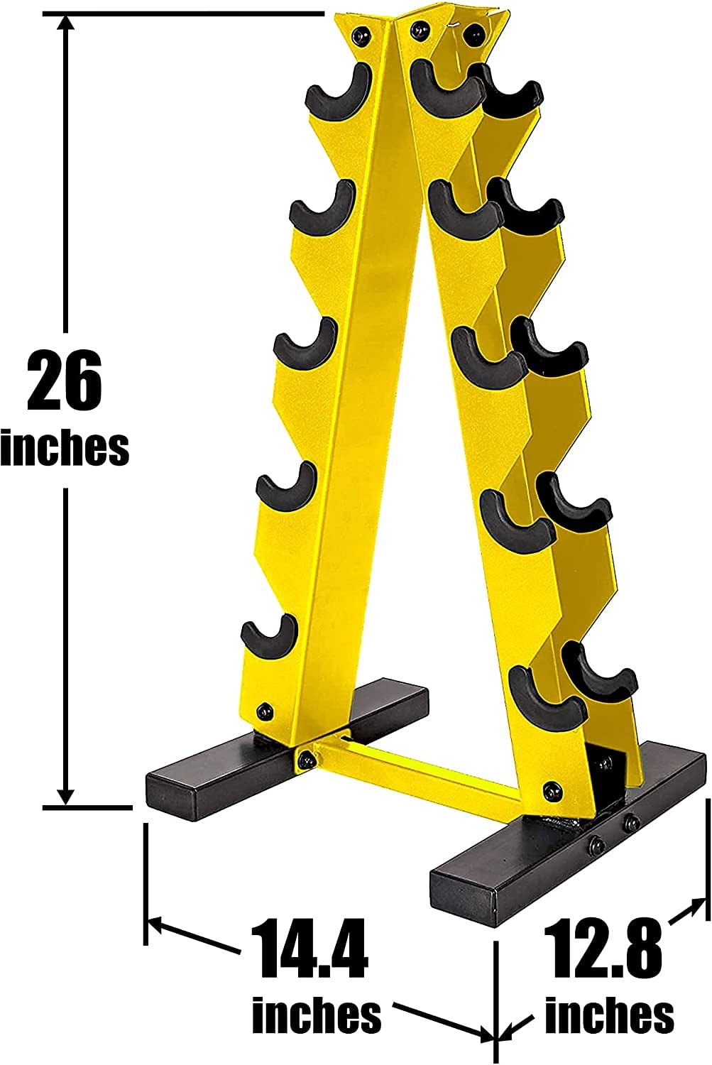 WF Athletic Supply Dumbbell Rack, 5-Tier A-Frame Dumbbell Rack for Dumbbell Storage, Color Options Available in Black / White / Green / Yellow / Red / Orange & Blue