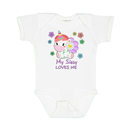 Inktastic My Sissy Loves Me Cute Unicorn Boys or Girls Baby Bodysuit