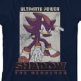 thumbnail image 2 of Sonic The Hedgehog Modern Shadow in Halftone effect, Logo text, Ultimate power on Navy Kids T-Shirt-Large, 2 of 7