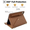 thumbnail image 2 of Handbag Case for iPad Air 13" M2 2024/iPad Pro 12.9 2022/2021/2020/2018 with Pencil Holder,Folio Stand PU Leather Crossbody Shoulder Hand Strap Card Pockets Magnetic Envelope Wallet Cover,Brown, 2 of 7