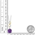 thumbnail image 6 of 925 Silver and 10K Yellow Gold Purple Amethyst and Moissanite and Lab Grown Diamond Pendant Necklace for Women | 6.63 Cttw | Gemstone February Birthstone | Cushion 12MM | With 18 inch Chain, 6 of 6