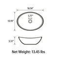 thumbnail image 6 of Sinber 16" x 13" x 5.5" White Oval Ceramic Countertop Bathroom Vanity Vessel Sink BVS1613A-OK, 6 of 11