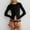 Black, variant on Women Solid Color Slim Fit Button Long Sleeved Cardigan Jacket Round Neck Design Knitted Ribbed Top Fuzzy Open Sweater Misses Cardigan Sweater Cardigans for Women Long Knit Women Cardigans Fall plus