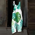 thumbnail image 6 of Iaqnaocc Hawaiian Womens Jumpsuit Summer Plus Size Boho Beach Outfits for Women Sleeveless Maple Leaf Print Jumpsuits Rompers Casual Loose Spaghetti Strap Womens Overalls Light Green 4XL, 6 of 6