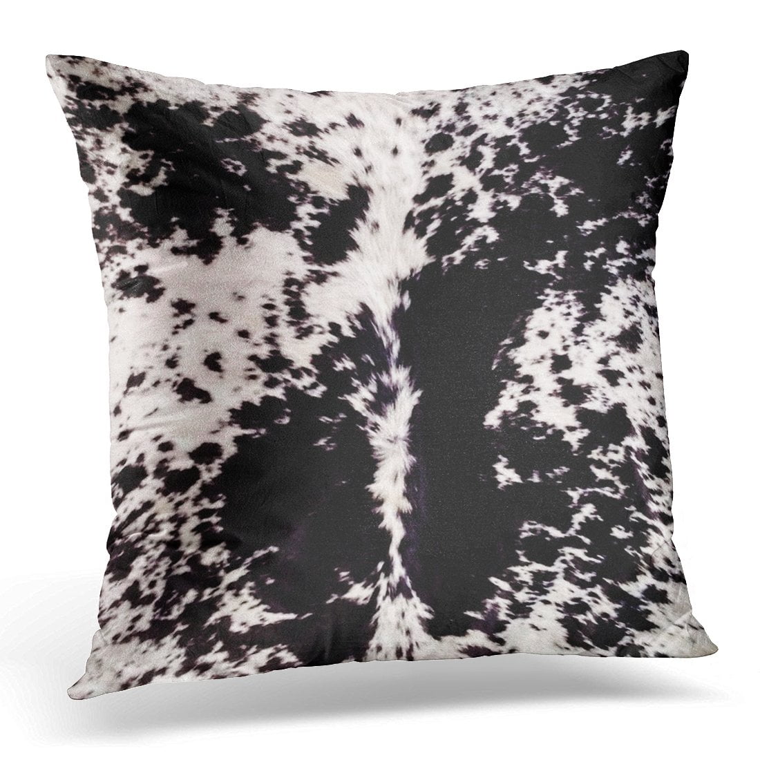 18x18" Faux CowHide Pillow cover Black & off White Velvet Pillowcase 
