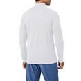 thumbnail image 2 of Men's Stand Up Collar Half Zipper Reflective Fitness Long Sleeve Quick Dry Running Top White XL, 2 of 7