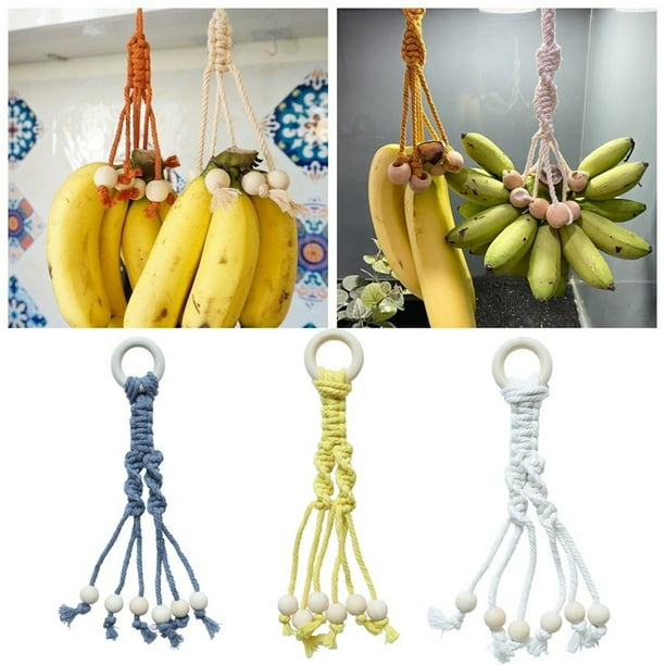 Banana Hanger Cotton Rope Hanging Banana Hanger With Wooden Bead, Under