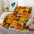 thumbnail image 3 of Fall Decoraitve Throw Blanket Small Plaid Thanksgiving Autumn Pumpkins Leaf Blanket Baby Pet Blanket for Bed Sofa Couch Camping Decor Yellow Orange Lightweight Fuzzy Fleece Blankets and Throws, 3 of 4