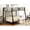 Black, variant on Twin/Twin Bunk Bed - Safety Guardrail and Slat System - Student Dorm - Space Saving