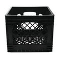 thumbnail image 3 of 16QT Black Plastic Milk Crates – Heavy-Duty Stackable Storage Bins, 5 Pack – Durable Square Containers for Home, Garage, or Office, 3 of 5