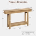 thumbnail image 2 of Farmhouse Fluted Console Table 55In 2-Tier Entryway Table with Storage Shelf Rustic H-Shaped Base for Hallway Natural Wood, 2 of 7