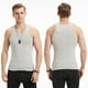 thumbnail image 1 of Chaleco deportivo de algodón blanco liso de mediana edad para hombre, ajustado, elástico, sin mangas, para verano, 1 of 4