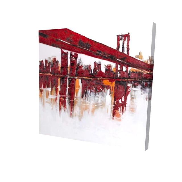 Pont Rouge - Toile 24"x24 Pouces - Impression à la Demande