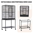 thumbnail image 6 of Extra Tall Large Bird Cage, Bird Cage with Rolling Storage Stands, Feed Bowls, Wide Tall Parrot Cage for Parakeets, Conures, Cockatiel, Cockatoo Sturdy Metal Aviary, 6 of 7