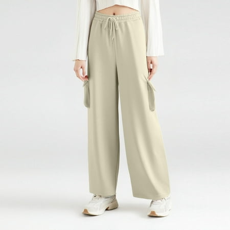 SIYUDAN Womens Pants Women S Casual Pants Beige Adult Womens Pants Comfy Work Pants Women Wide Leg Lounge Pants Womens Capris For Summer