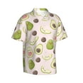 thumbnail image 2 of Hawaiian Shirt For Men, Cute Love Avocado Mens Button Down Short Sleeve Shirt, Summer Beach Shirts For Men, 2 of 2