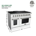 thumbnail image 5 of Akicon 48" Slide-in Freestanding Professional Style Gas Range with 6.7 cu. ft. Oven, 8 Burners, Convection Fan, Cast Iron Grates. White & Stainless Steel, 5 of 7