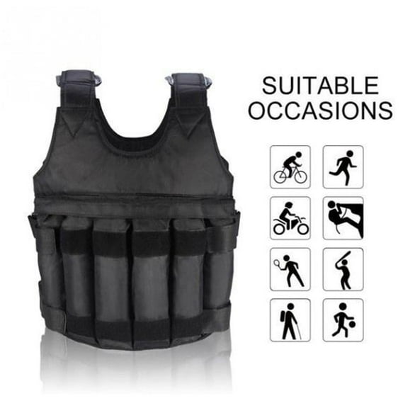50KG Adjustable Workout Weighted Vest Oxford Fabric Running Vest Exercise Strength Training Fitness