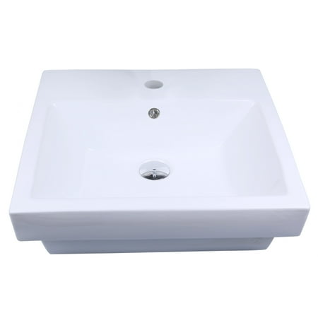 Rectangle Single Hole - American Imaginations 20.5-in. W x 18.5-in. D Above Counter Rectangle Vessel In White Color For Single Hole Faucet
