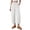 White, variant on Lenpel Womens Wide Leg Capri Pants Cotton Linen High Waist Lounge Cropped Trousers with Pockets Trendy Pleated Baggy Capris