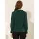 thumbnail image 4 of INSPIRE CHIC Blusa elegante de manga larga con cuello en V y volantes para mujer Verde oscuro L, 4 of 5