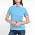 thumbnail image 2 of DAFPZW Women's Golf Shirts Short Sleeve Quick Dry Stand Collared Tops Business Casual Work Tops Athletic Tennis Clothes, 2 of 6