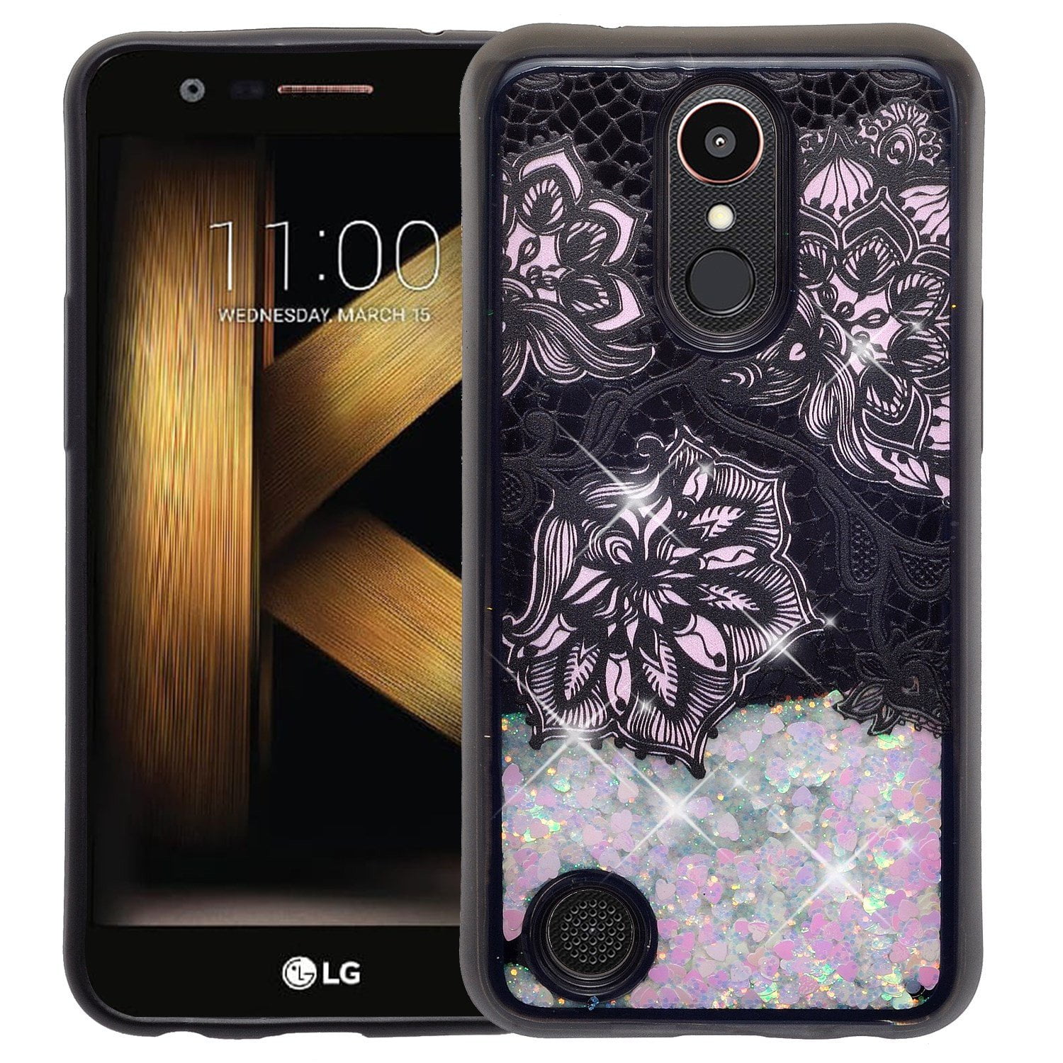 LG Fortune 2, Zone 4, Rebel 3, Bling Liquid Glitter Case, Sparkle