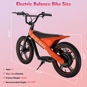 ET-01 MAX Electric Bike for Kids, 350W Electric Balance Bike for Kids, 16 Inflatable Tires, Up to 15 MPH, 36V 7.8Ah Battery, Rear Disc Brake, Lightweight Off-Road E Bike for Kids Ages 3-10