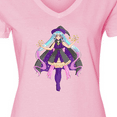 thumbnail image 4 of Inktastic Beautiful Purple Anime Witch Women's V-Neck T-Shirt, 4 of 5