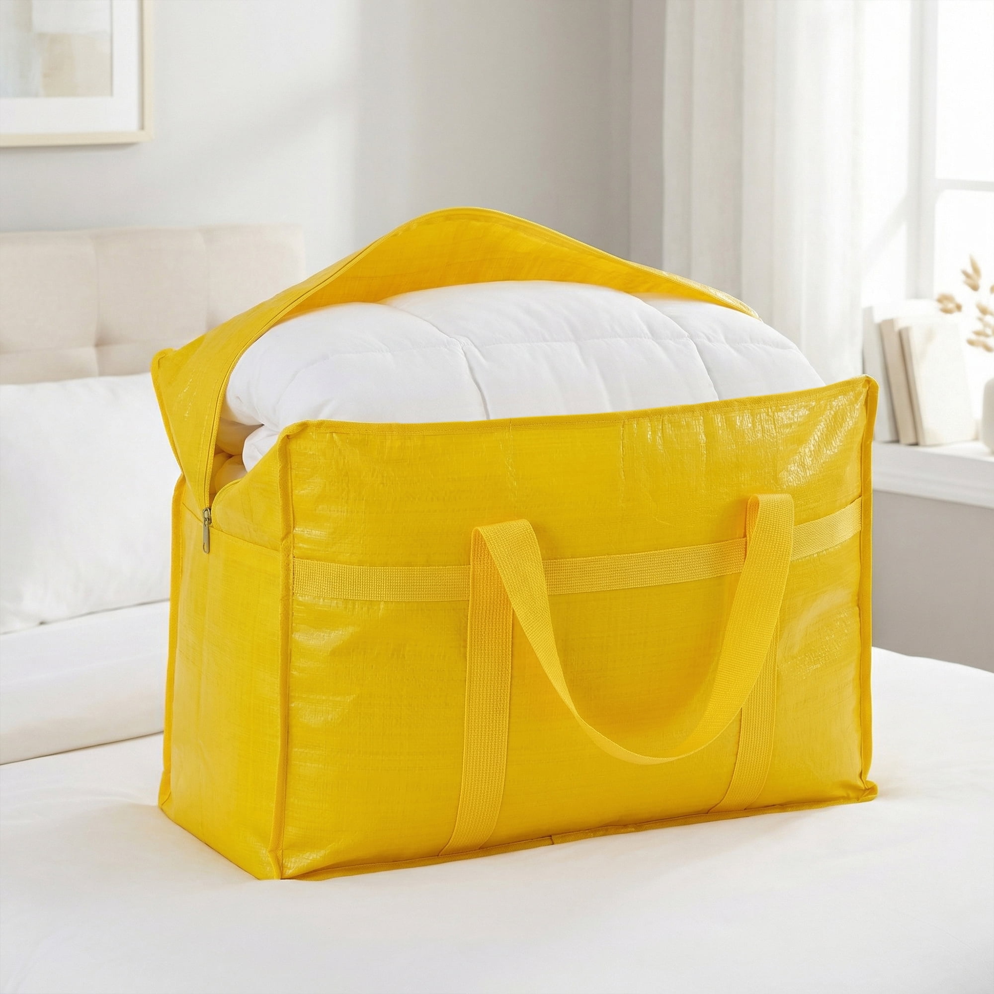 Unique Bargains Clothes Storage Bags for Organizing Clothing Yellow 31.5"x9.8"x19.7"