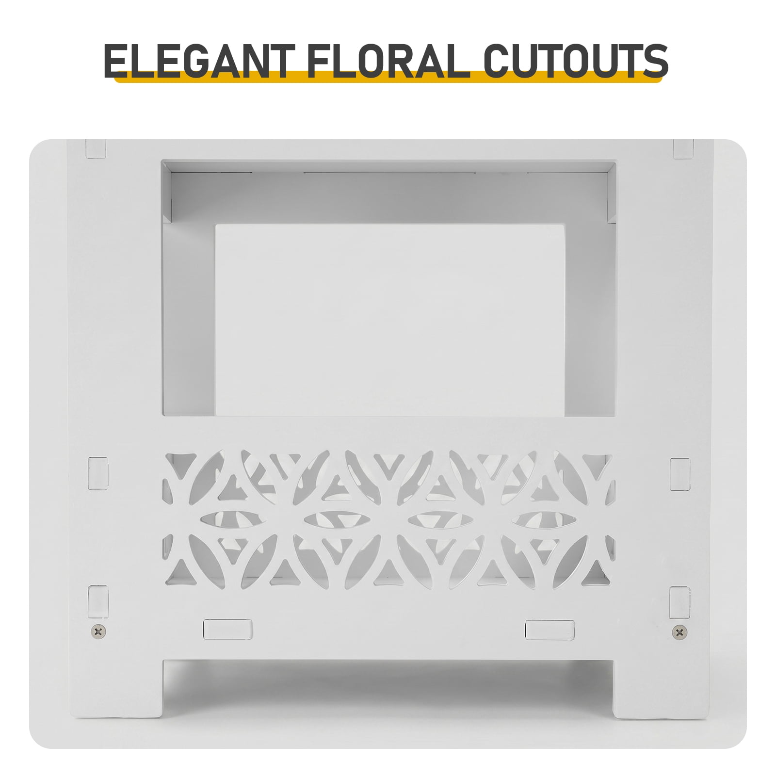 Side Table with Storage, Space Saving Nightstand for Small Spaces, Modern End Table for Indoor Outdoor, White