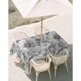 thumbnail image 3 of 60x84 Inch Outdoor Tablecloth with Umbrella Hole Zipper Rectangle Spring Botanical Rectangular Tablecloths Outside Waterproof Country Floral Leaves Gray Brown Patio Table Cloth Cover for Picnic Party, 3 of 8